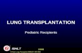 LUNG TRANSPLANTATION Pediatric Recipients ISHLT 2008 J Heart Lung Transplant 2008;27: 937-983.