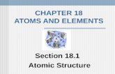 CHAPTER 18 ATOMS AND ELEMENTS Section 18.1 Atomic Structure.