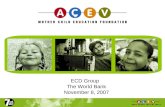 ECD Group The World Bank November 8, 2007. Outline of Presentation Status of ECD Services in Turkey ACEVs alternative ECD models From field work to advocacy:
