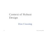 Context of Robust Design Don Clausing Fig. 1 © Don Clausing 1998.