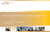 Pakistan Competitiveness and Logistics Challenges Presented by Moin Malik, Chief Executive 22 November 2011.