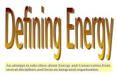 An attempt to take ideas about Energy and Conservation from several disciplines and form an integrated organization.