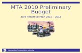 Metropolitan Transportation Authority July 2009 Financial Plan 2010-2013 1 MTA 2010 Preliminary Budget July Financial Plan 2010 – 2013.
