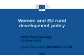 Women and EU rural development policy EESC Open hearing 11 May 2012 Agata Zdanowicz- DG AGRI unit E4.