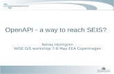 OpenAPI - a way to reach SEIS? Niklas Holmgren WISE GIS workshop 7-8 May EEA Copenhagen.