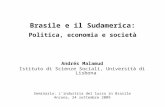 Brasile e il Sudamerica: Politica, economia e società Andrés Malamud Istituto di Scienze Sociali, Università di Lisbona Seminario: Lindustria del lusso.