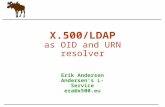 X.500/LDAP as OID and URN resolver Erik Andersen Andersens L-Service era@x500.eu.