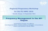Frequency Management in the AFI Region Presented by Prosper Zoo Mintoo ICAO Regional Officer, Communications, Navigation & Surveillance Eastern and Southern.
