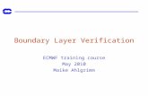 Boundary Layer Verification ECMWF training course May 2010 Maike Ahlgrimm.