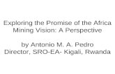 Exploring the Promise of the Africa Mining Vision: A Perspective by Antonio M. A. Pedro Director, SRO-EA- Kigali, Rwanda.