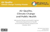 Air Quality Climate Change Training Module Air Quality, Climate Change and Public Health Minnesota Climate and Health Program Minnesota Department of Health.