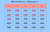 Return Black History Jeopardy 1 100 200 300 400 500 People Places EventsDatesMisc.