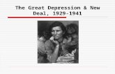 The Great Depression & New Deal, 1929-1941. Origins and Causes Extreme wealth inequalities Ballooning stock market Over reliance on unprotected loans.