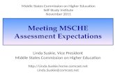 Meeting MSCHE Assessment Expectations Linda Suskie, Vice President Middle States Commission on Higher Education  Linda.Suskie@comcast.net.