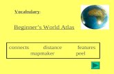 Vocabulary : Beginners World Atlas connectsdistancefeatures mapmakerpeel.