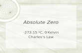 Absolute Zero -273.15 0 C, 0 Kelvin Charless Law.