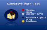 Algebra (28%) Standards Geometry (29%) Advanced Algebra (43%) Summative Math Test 1.