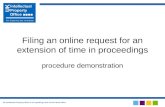 UK Intellectual Property Office is an operating name of the Patent Office Filing an online request for an extension of time in proceedings procedure demonstration.