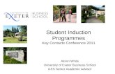 Student Induction Programmes Key Contacts Conference 2011 Alison Wride University of Exeter Business School GES Senior Academic Advisor.