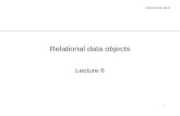 Relational data objects 1 Lecture 6. Relational data objects 2 Answer to last lectures activity.