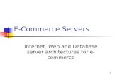 1 E-Commerce Servers Internet, Web and Database server architectures for e-commerce.