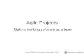 Agile Projects Making working software as a team Bruce Scharlau, University of Aberdeen, 2012.