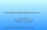 Knowledge Organisation Systems Doug Tudhope Hypermedia Research Unit University of Glamorgan Schemas and Ontologies Workshop, NeSC, May 2003.