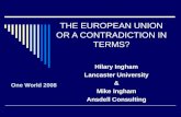 THE EUROPEAN UNION OR A CONTRADICTION IN TERMS? Hilary Ingham Lancaster University & Mike Ingham Ansdell Consulting One World 2008.