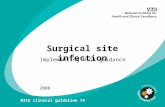Surgical site infection Implementing NICE guidance 2008 NICE clinical guideline 74.