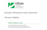 Sussex Research Hive Seminar Tennie Videler. Vitae Website  PGR Tips PGR blog to be launched Research staff and careers.