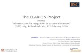 The CLARION Project for the Infrastructure for Integration in Structural Sciences (I2S2) mtg, Rutherford Labs, 11 th February 2010 CLARION – Chemical Laboratory.