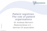 © Mukoviszidose e.V. Patient registries: The role of patient organisations Dr. Andreas Reimann Mukoviszidose e.V. – German CF-association © Mukoviszidose.