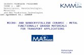 MICRO- AND NANOCRYSTALLINE CERAMIC - METAL FUNCTIONALLY GRADED MATERIALS FOR TRANSPORT APPLICATIONS Katarzyna Pietrzak Grant agreement no.: 228869 SEVENTH.