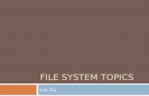 FILE SYSTEM TOPICS Lei Xu. Agenda Introduction VFS Optimizations Examples F&Q.
