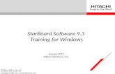 Copyright © 2009, 2011 Hitachi Solutions, Ltd. StarBoard Software 9.3 Training for Windows January 2011 Hitachi Solutions, Ltd.