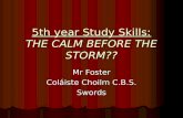 5th year Study Skills: THE CALM BEFORE THE STORM?? Mr Foster Coláiste Choilm C.B.S. Swords.