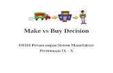 Make vs Buy Decision D0394 Perancangan Sistem Manufaktur Pertemuan IX - X.