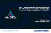 Www.benecura.com COLLABORATION EXPERIENCES A Client Management System Perspective Mitchell Pham Augen Software Group.