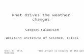 What drives the weather changes Gregory Falkovich Weizmann Institute of Science, Israel April 01, 2013, Berkeley The answer is blowing in the wind.