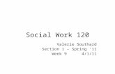 Social Work 120 Valerie Southard Section 1 – Spring 11 Week 9 4/1/11.