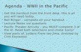 Get the handout from the front desk, this is all you will need today. Bell Ringer – complete on your handout Lecture Notes via questions Pacific Theater.
