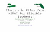 Electronic Files from NIMAC for Eligible Students October 29, 2013/Region 2 Suzanne A. Dalton NIMAS/Florida (813) 837-7826 Sdalton@fimcvi.org.