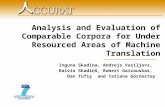 Analysis and Evaluation of Comparable Corpora for Under Resourced Areas of Machine Translation Inguna Skadiņa, Andrejs Vasiļjevs, Raivis Skadiņš, Robert.