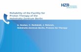 A. Denker, C. Rethfeldt, J. Röhrich, Helmholtz-Zentrum Berlin, Protons for Therapy Reliability of the Facility for Proton Therapy of the Helmholtz-Zentrum.