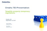 Omaha TEI Presentation Tangible property temporary regulations Omaha, NE September 18, 2012 Bryan Pleskac Deloitte Tax LLP Ray Wilson Deloitte Tax LLP.