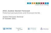 Justice Sector Strategy 2011 Justice Sector Forecast Historical perspectives and forecast trends Justice Horizons Seminar 27 October 2011