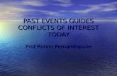 PAST EVENTS GUIDES CONFLICTS OF INTEREST TODAY Prof Rohini Fernandopulle.
