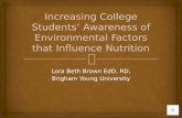 Lora Beth Brown EdD, RD, Brigham Young University.