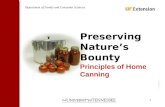 Department of Family and Consumer Sciences 1 Preserving Natures Bounty Principles of Home Canning
