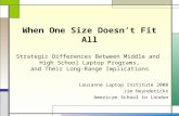 When One Size Doesnt Fit All Strategic Differences Between Middle and High School Laptop Programs, and Their Long-Range Implications Lausanne Laptop Institute.